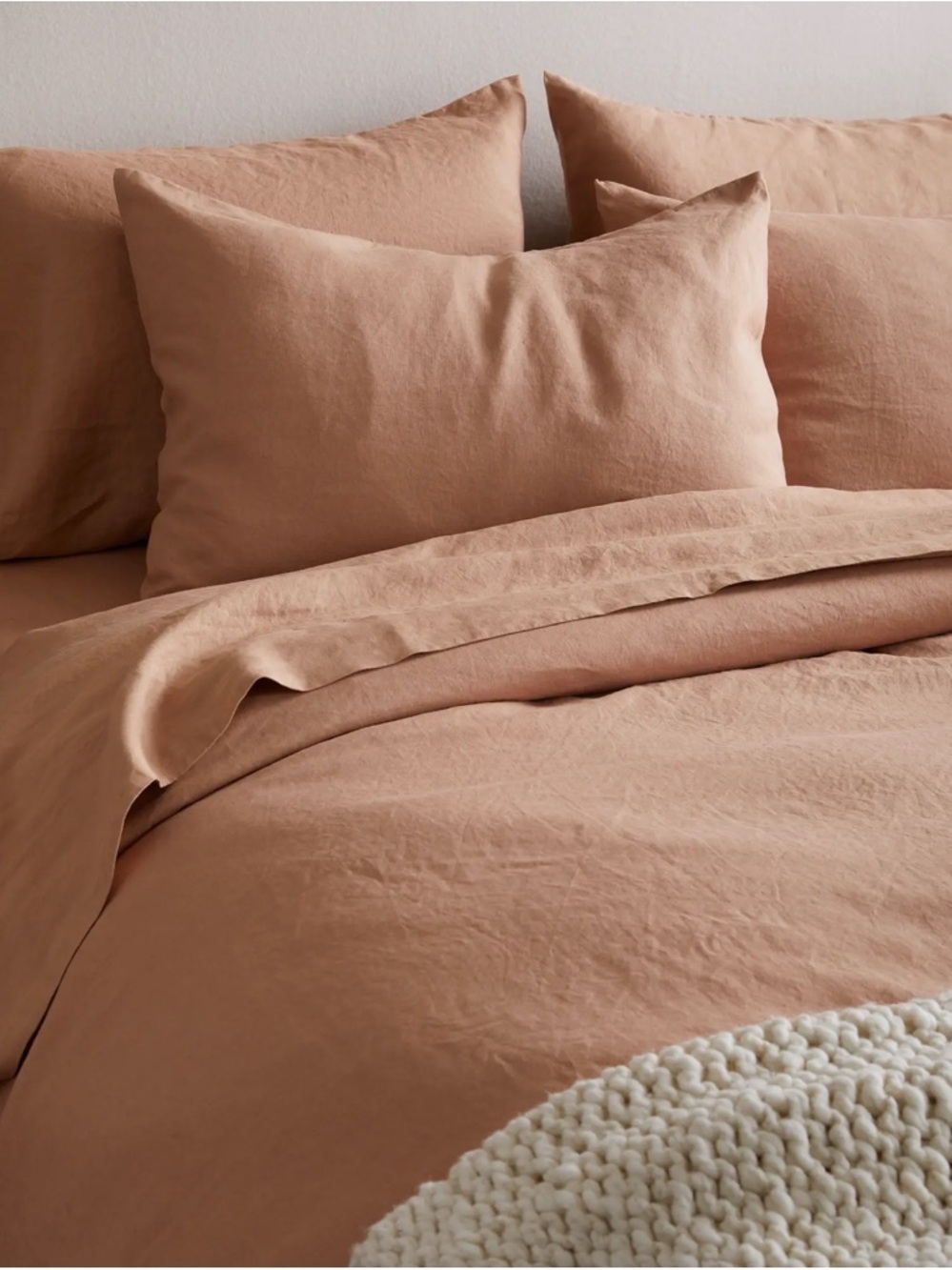 New Quince European Linen Duvet Cover Set King/Cal King - Desert Sunset $214 - Picture 5 of 11